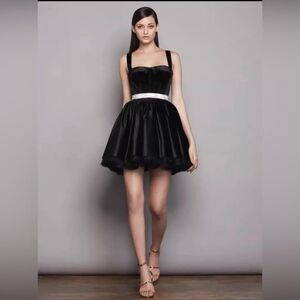 NWOT Bronx And Banco Mademoiselle VelvetCorset Mini Dress, Black